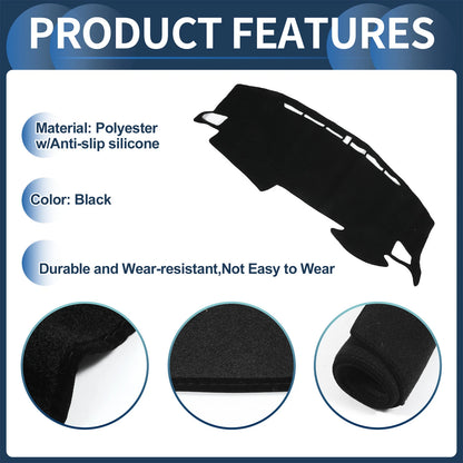 Dashboard Cover Mat for Honda Civic R FK7 2017-2024 Black 1 Set