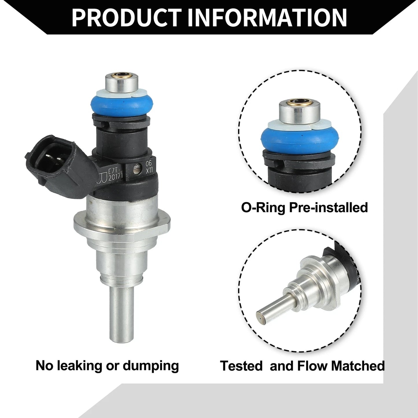 Fuel Injector  for Mazda CX-7 2007-2012 2.3L Black