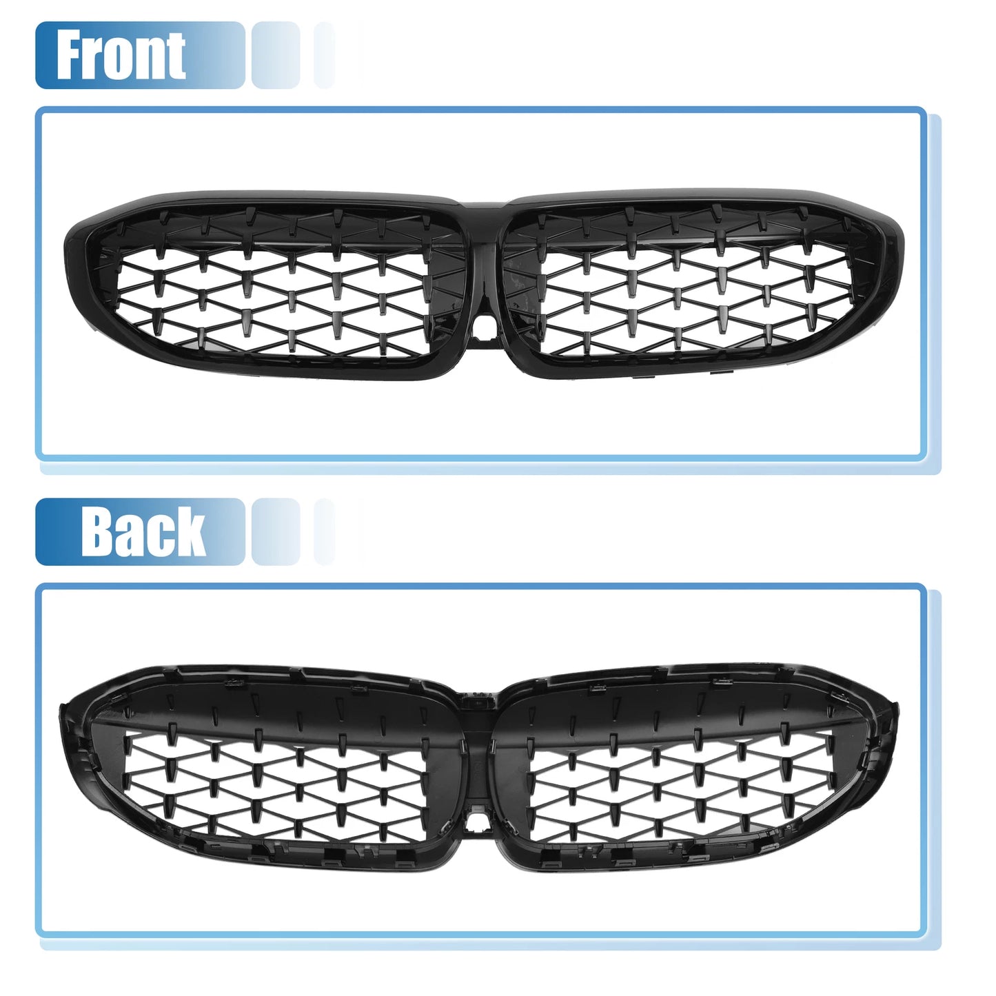 Front Hood Bumper Grille for BMW 330i 330e M340i XDrive G20 (2019-2023)