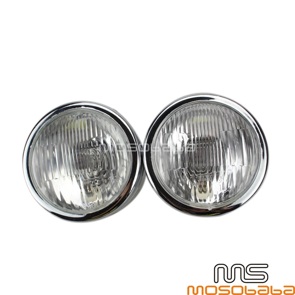 4" Chrome Dual Headlight Round Lamp for Harley Naked Bike
