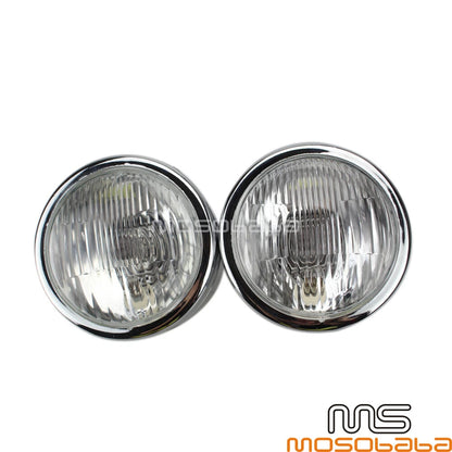 4" Chrome Dual Headlight Round Lamp for Harley Naked Bike
