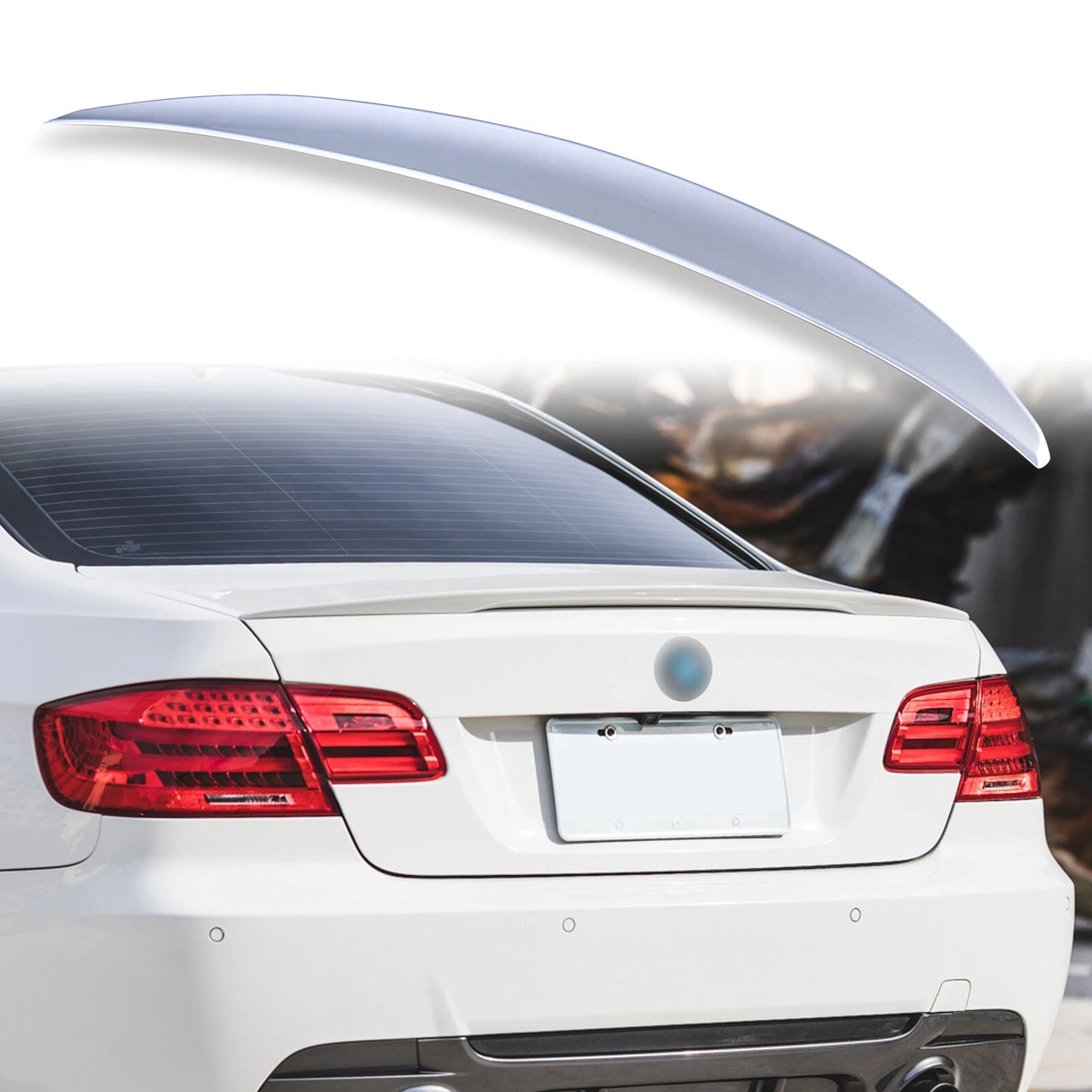 354 Titan Silver P Style Rear Boot Spoiler for BMW 3-Series (2007-2013)