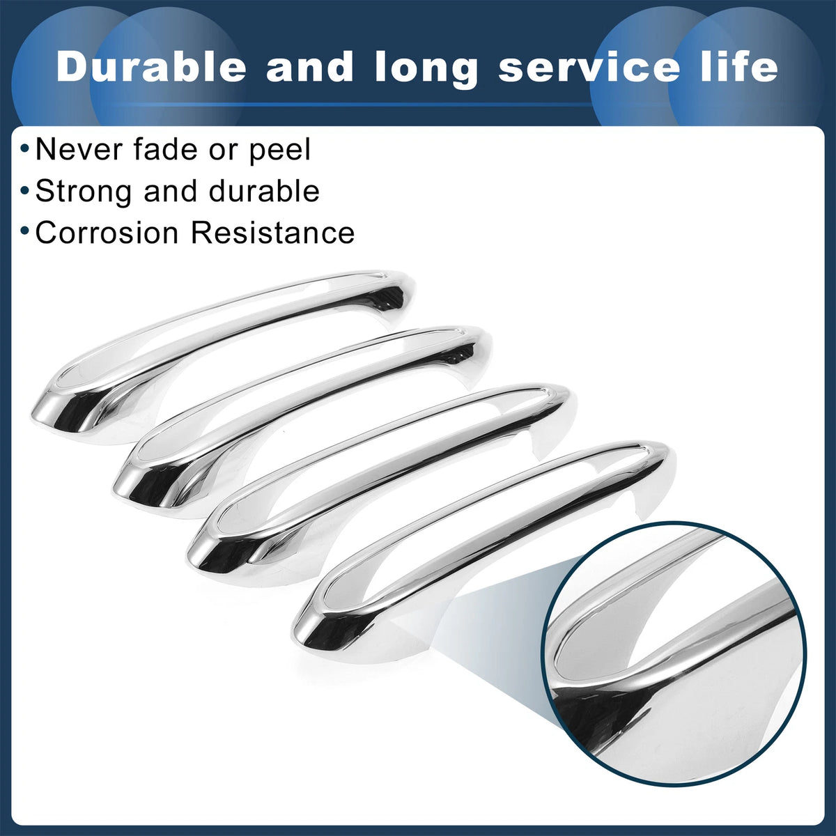 Car Door Handle Cover Trim for BMW 5 Series (2011-2017) - Silver Tone