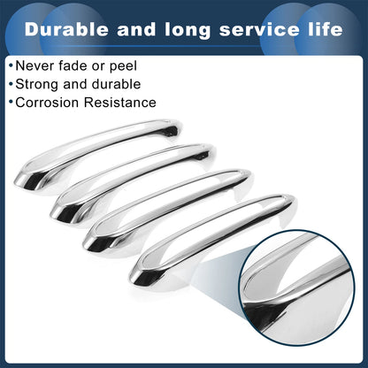 Car Door Handle Cover Trim for BMW 5 Series (2011-2017) - Silver Tone