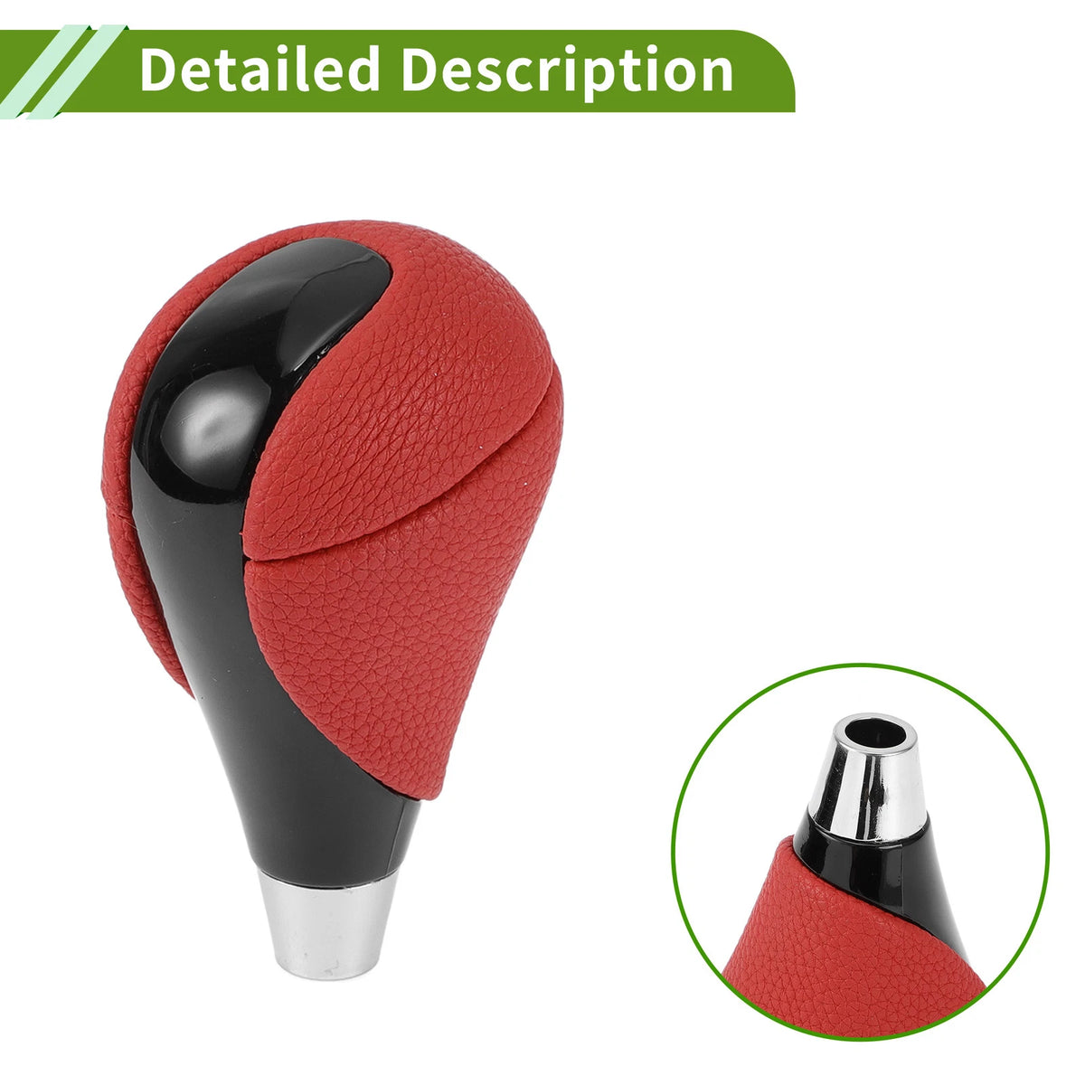 Automatic Gear Shifter Knob for Lexus ES350 2007-2015 - Plastic Faux Leather Red Black