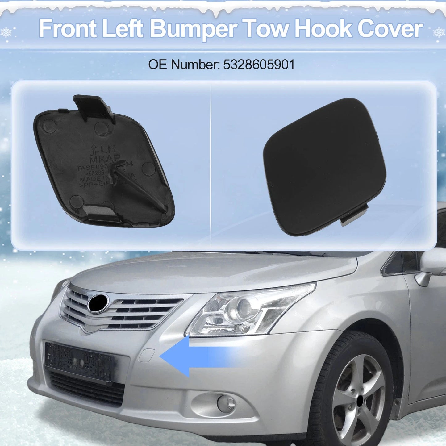 Left Front Tow Hook Cover Cap for Toyota Auris (2006–2009)
