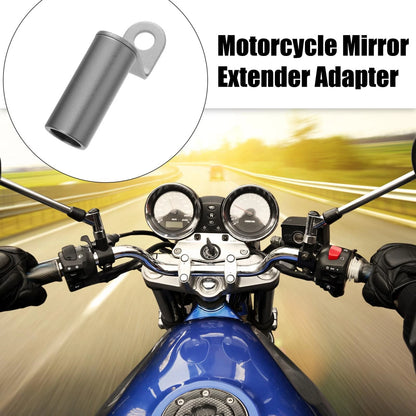Handlebar Extender 10mm Aluminum Alloy Titanium Tone for Motorcycle Mirror