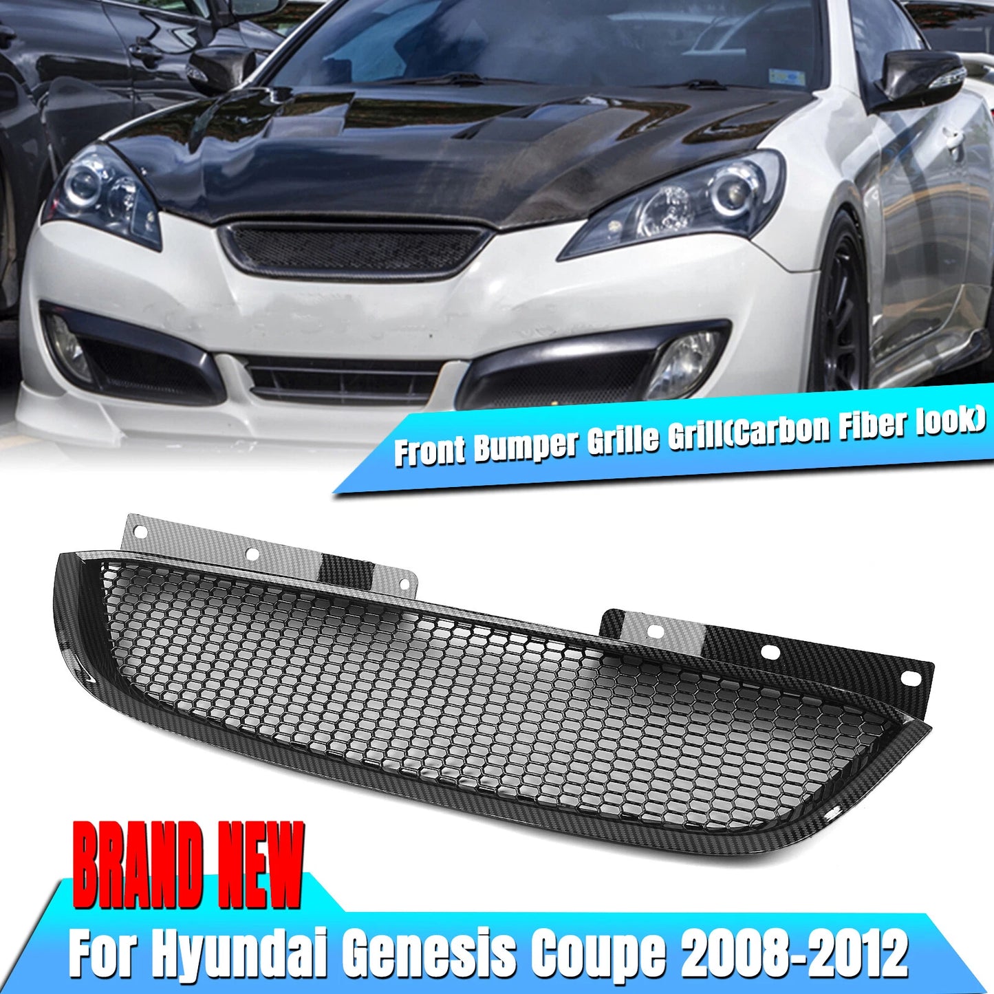 Front Bumper Grille Cover for Hyundai Genesis Coupe (2008-2012)