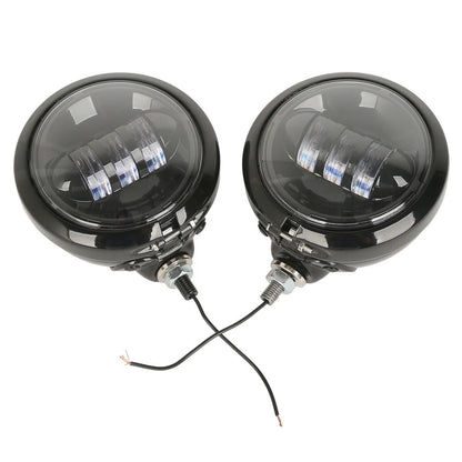4.5" Black LED Auxiliary Spot Fog Lights for Harley