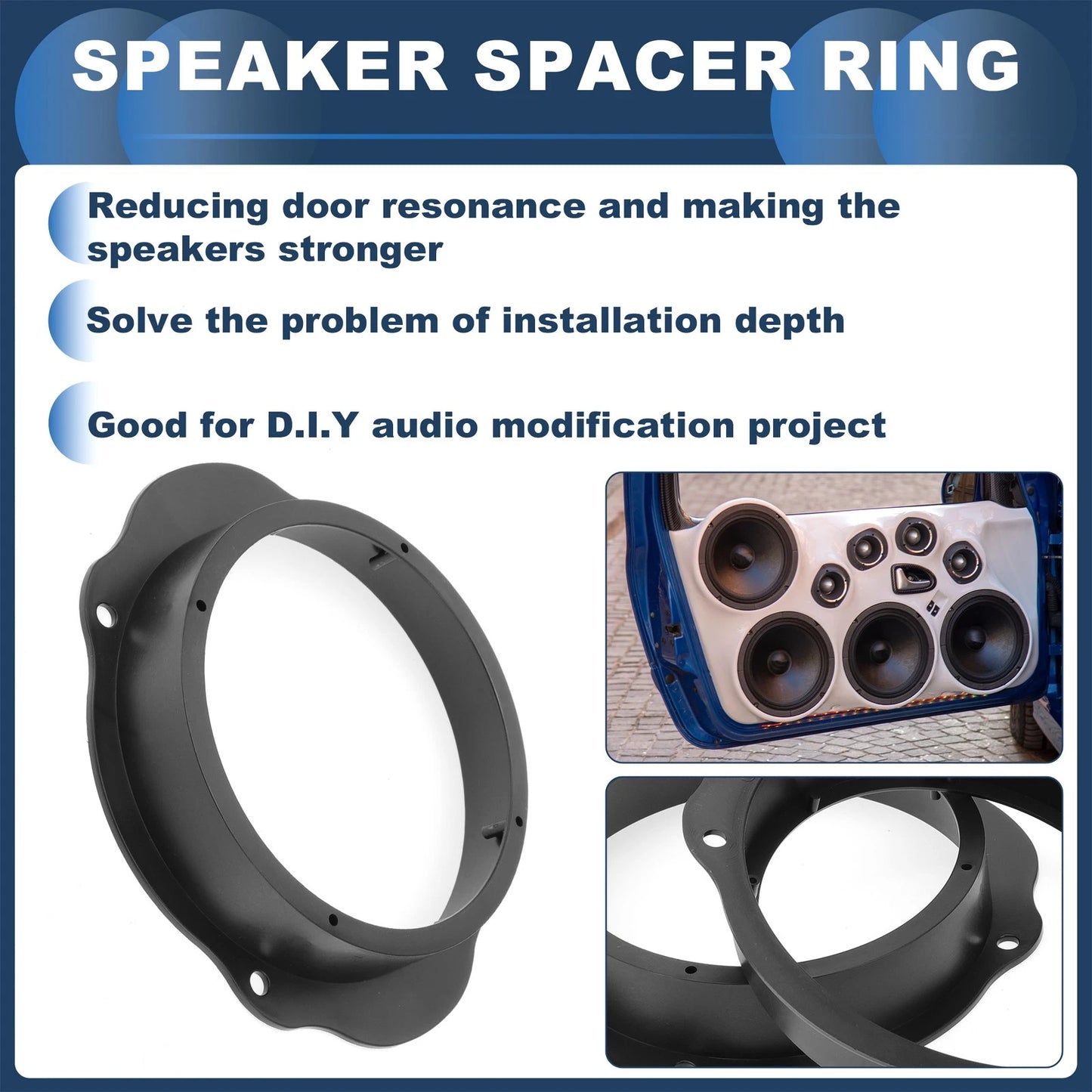 6.5" Tweeter Speaker Spacer Adaptor for Ford C-Max (2003-2010) - 2 Pcs