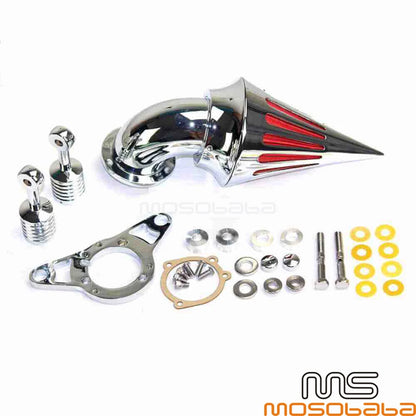 Chrome Cone Spike Air Filter Cleaner for Harley Softail, Touring, Dyna