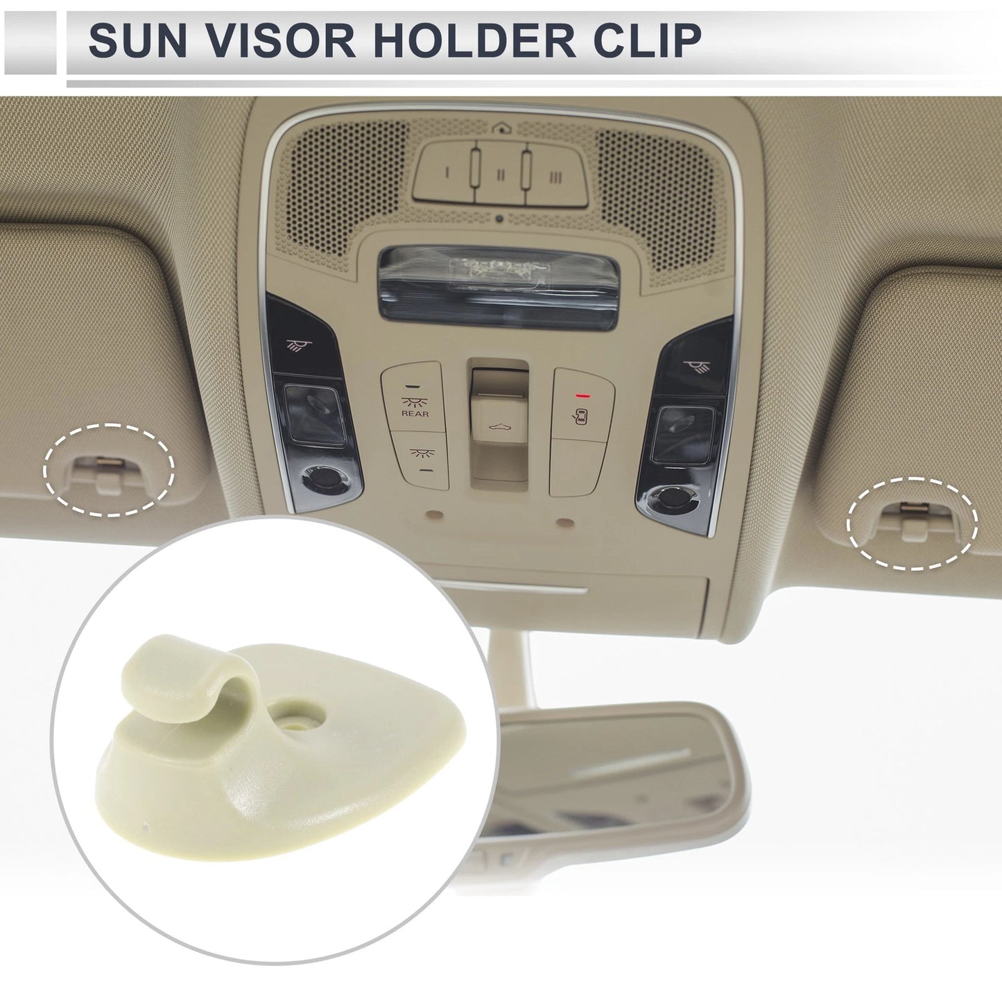 Sun Visor Holder Clip for Chrysler Sebring / Dodge Avenger Beige