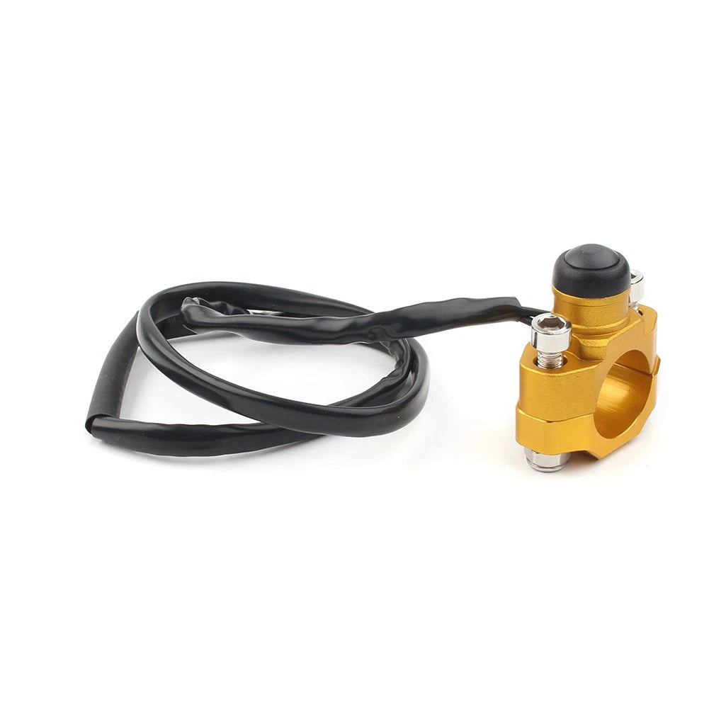 7/8" Rotating Bar Clamp Start Stop Kill Switch Button for Handlebar Gold