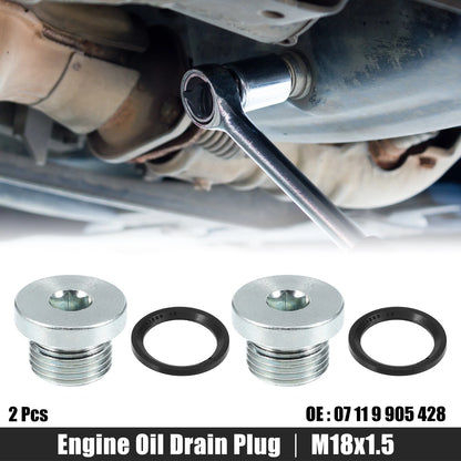 M18x1.5 Steel Engine Oil Drain Plug for BMW 545i 550i (2006-2010)