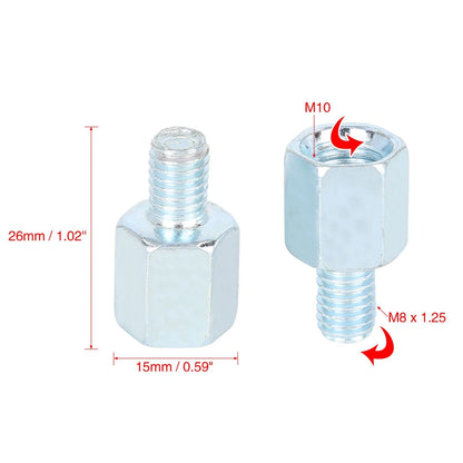 Rearview Mirror Adapter / 2 x 10mm LH to 8mm RH / for Motorcycle Bike