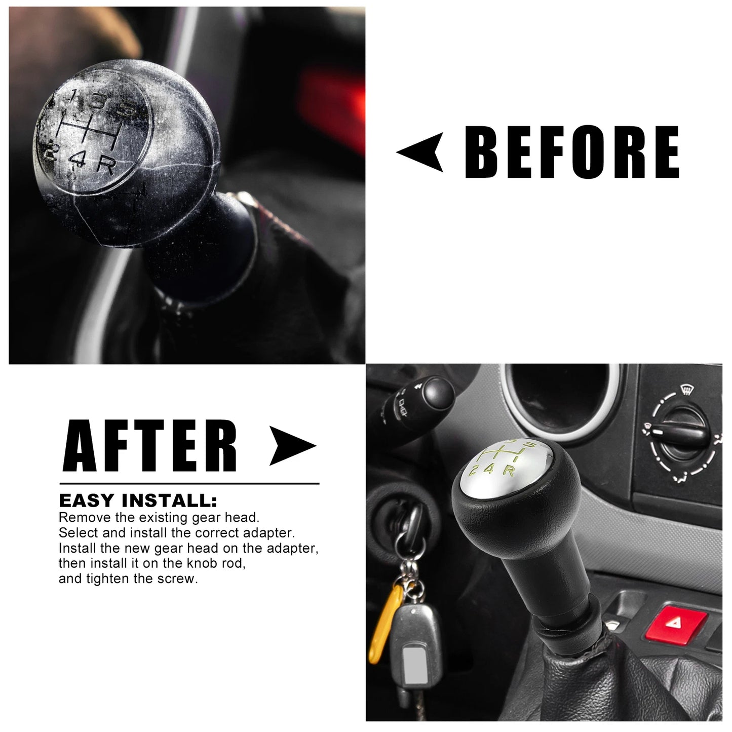 Gold Tone Black Gear Stick Shift Knob for Peugeot 106, 107, Citroen C2, C3, C4