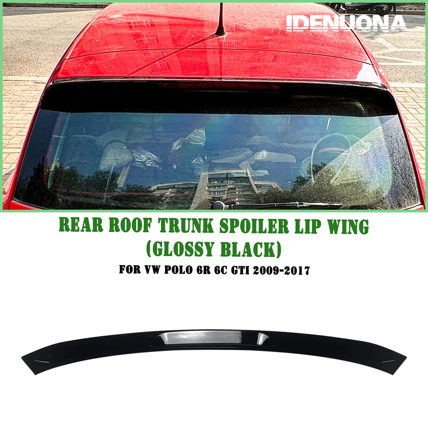Gloss Black Rear Boot Spoiler Lip for VW Polo 6R/6C GTI (2009-2017)