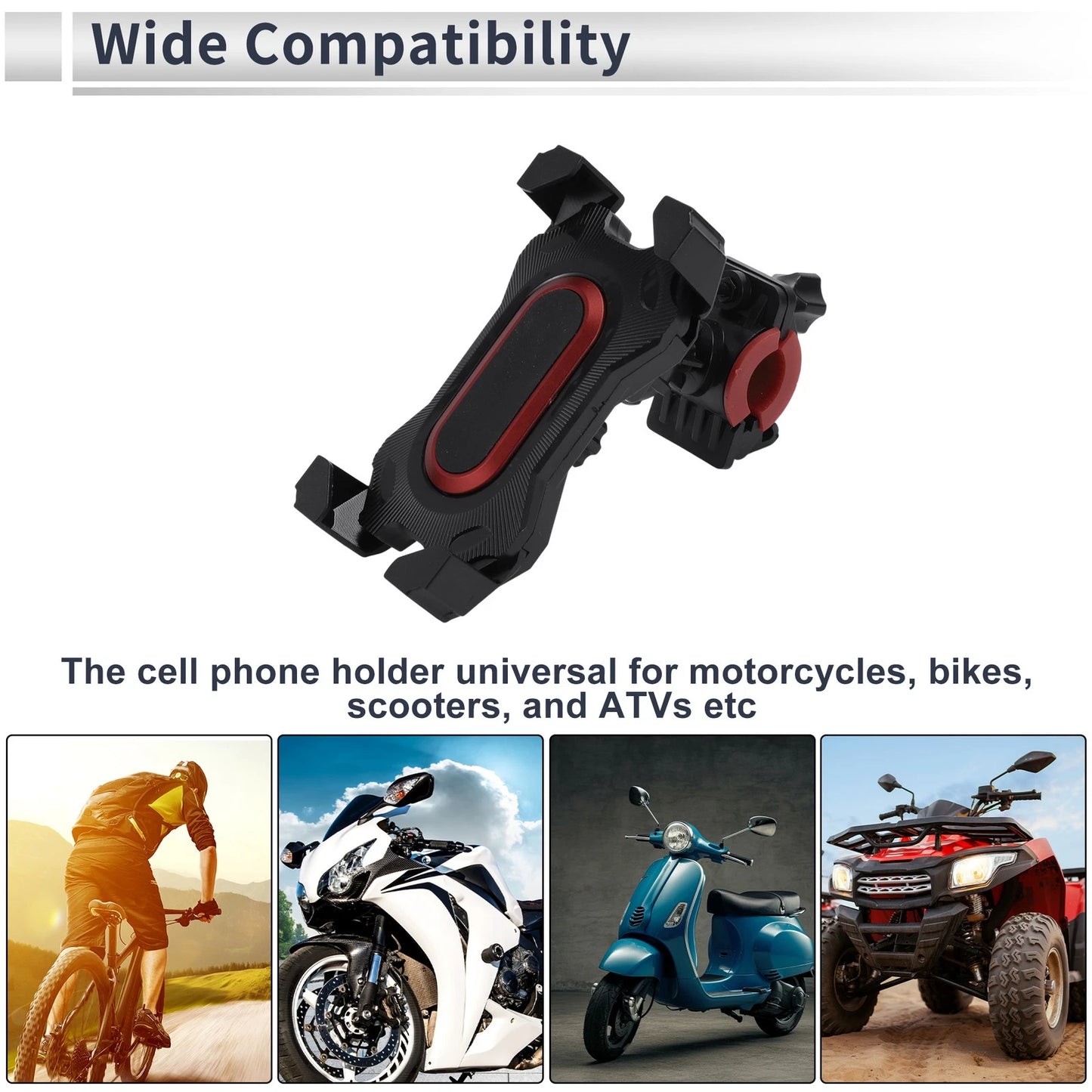 Motorcycle Phone Mount Holder / 1 Pc / Handlebar Mount 4.7-7.2 Phones Black Red for Motorcycle