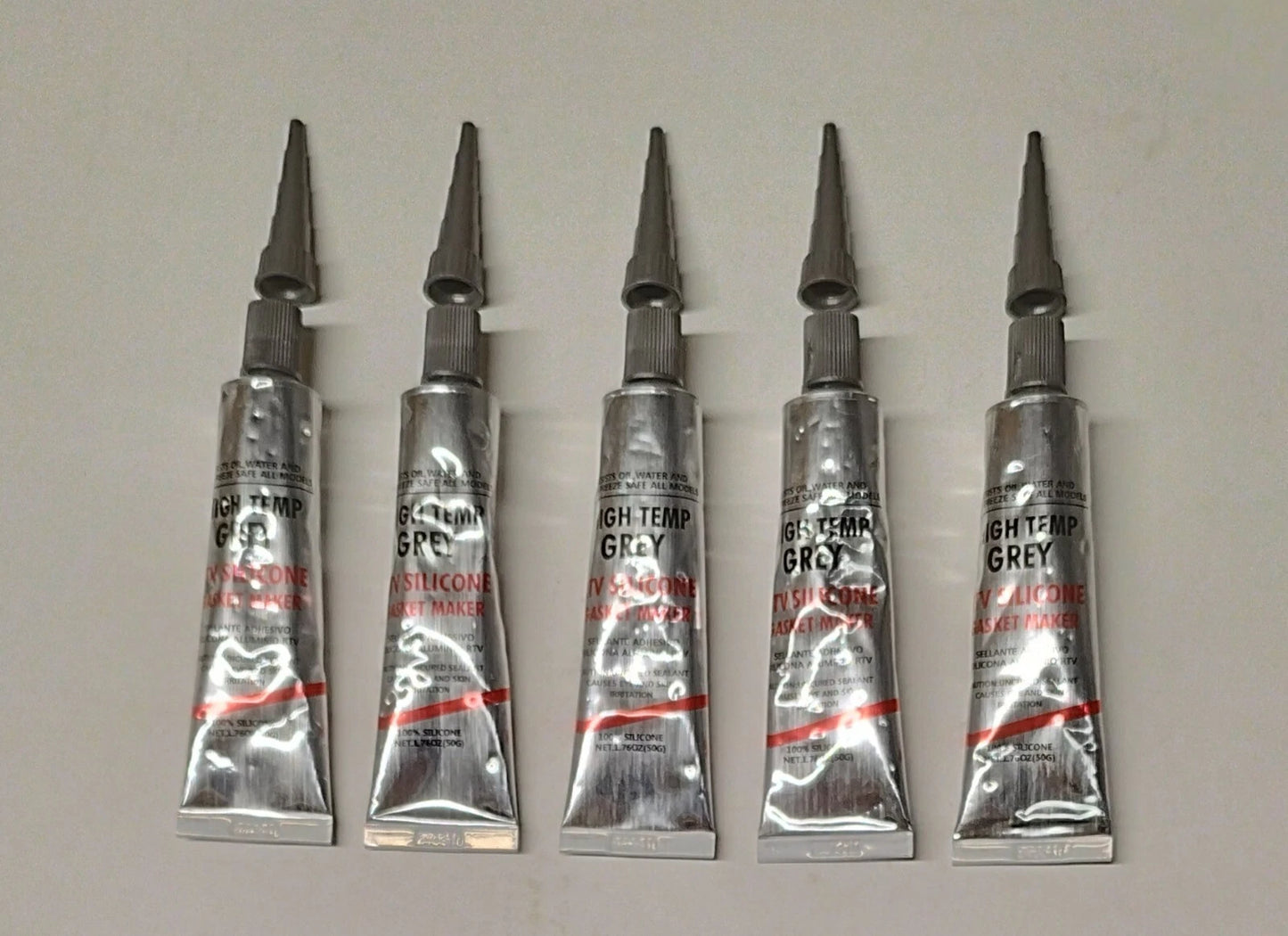 5 x 50G GREY SILICONE GASKET MAKER SEALANT RTV HIGH TEMP 343C Model