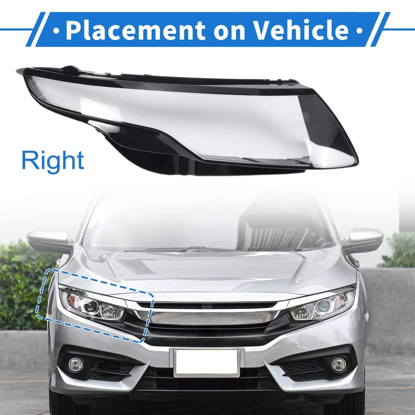 Front Right Headlight Lens Cover for Land Rover Evoque (2011-2019)