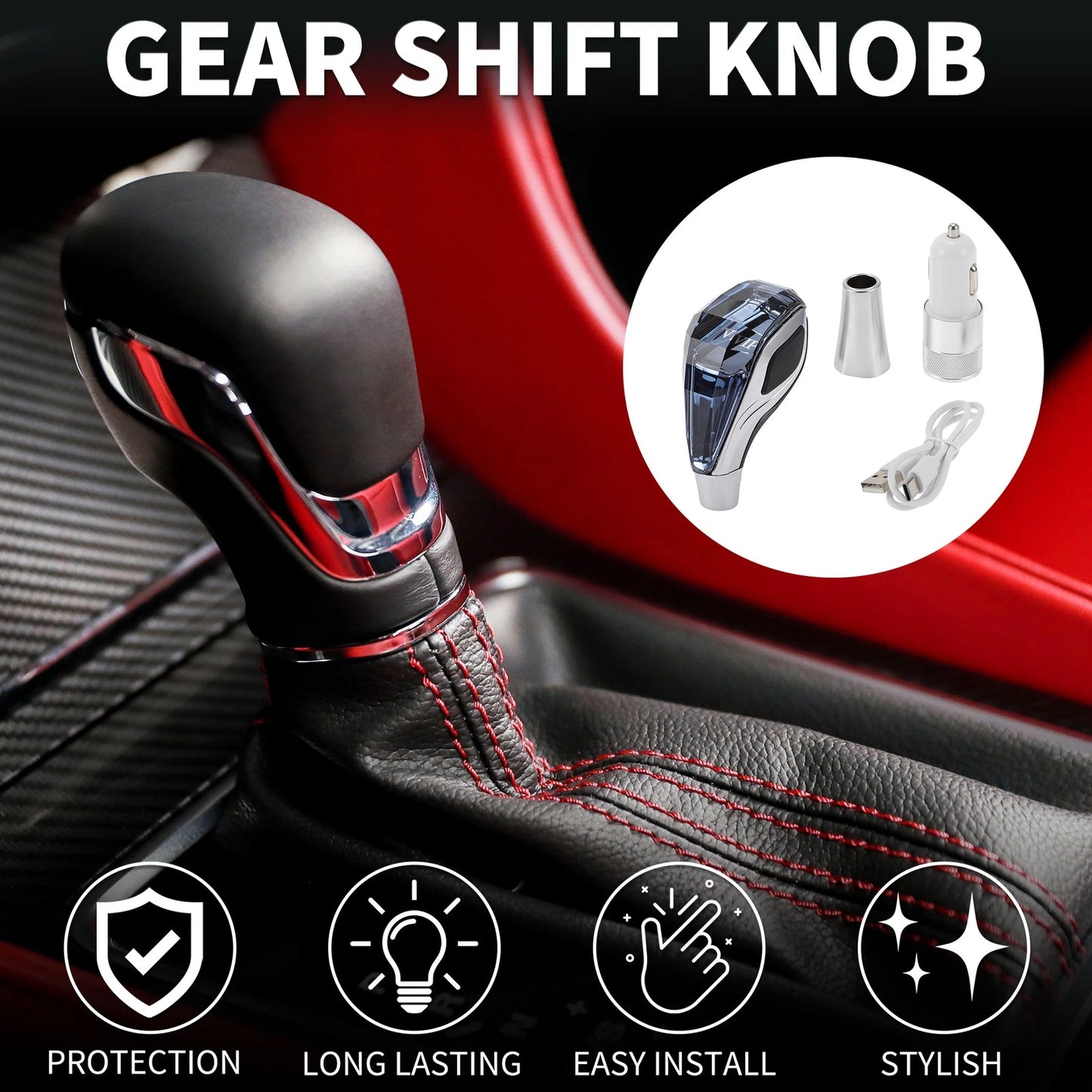 Faux Crystal LED Gear Shifter Knob for Toyota 4Runner (2010-2023)