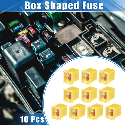 10 Pcs Mini Box Shaped Fuse 60 Amps for Pickup Trucks & Cars (Various Years)