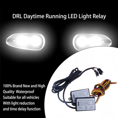 2 x Car LED Daytime Running Lights for Automatic ON/OFF Controller Module