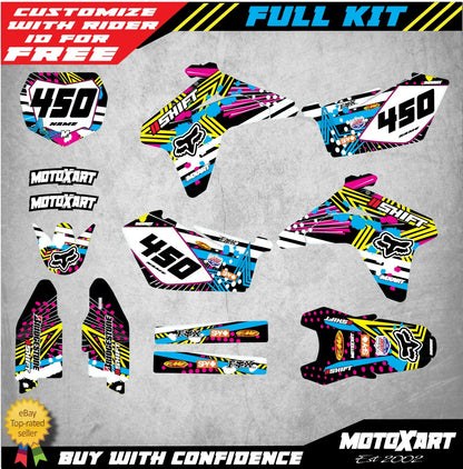 Custom Graphic Kit for Suzuki RMZ 450 (2005-2006) - Pinned Style Decals