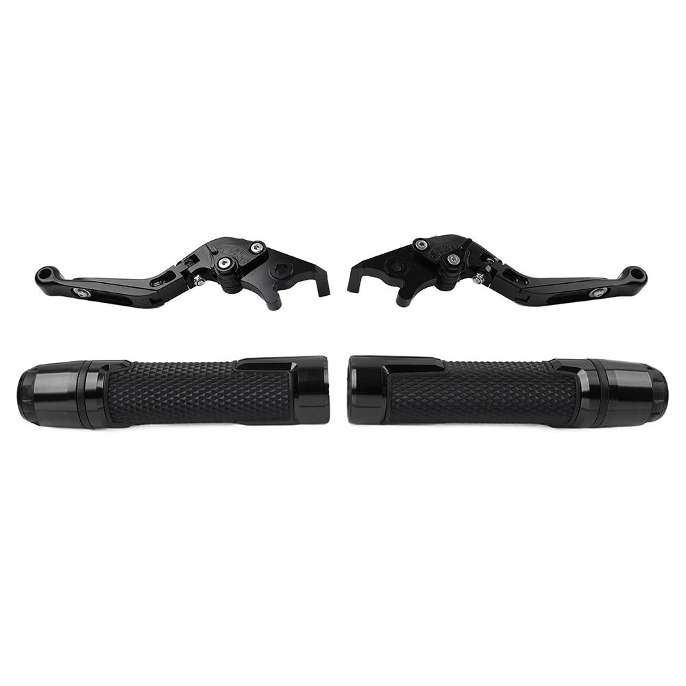 Black Extendable Brake Clutch Levers Grips Set for BMW F650GS (2002-2007)