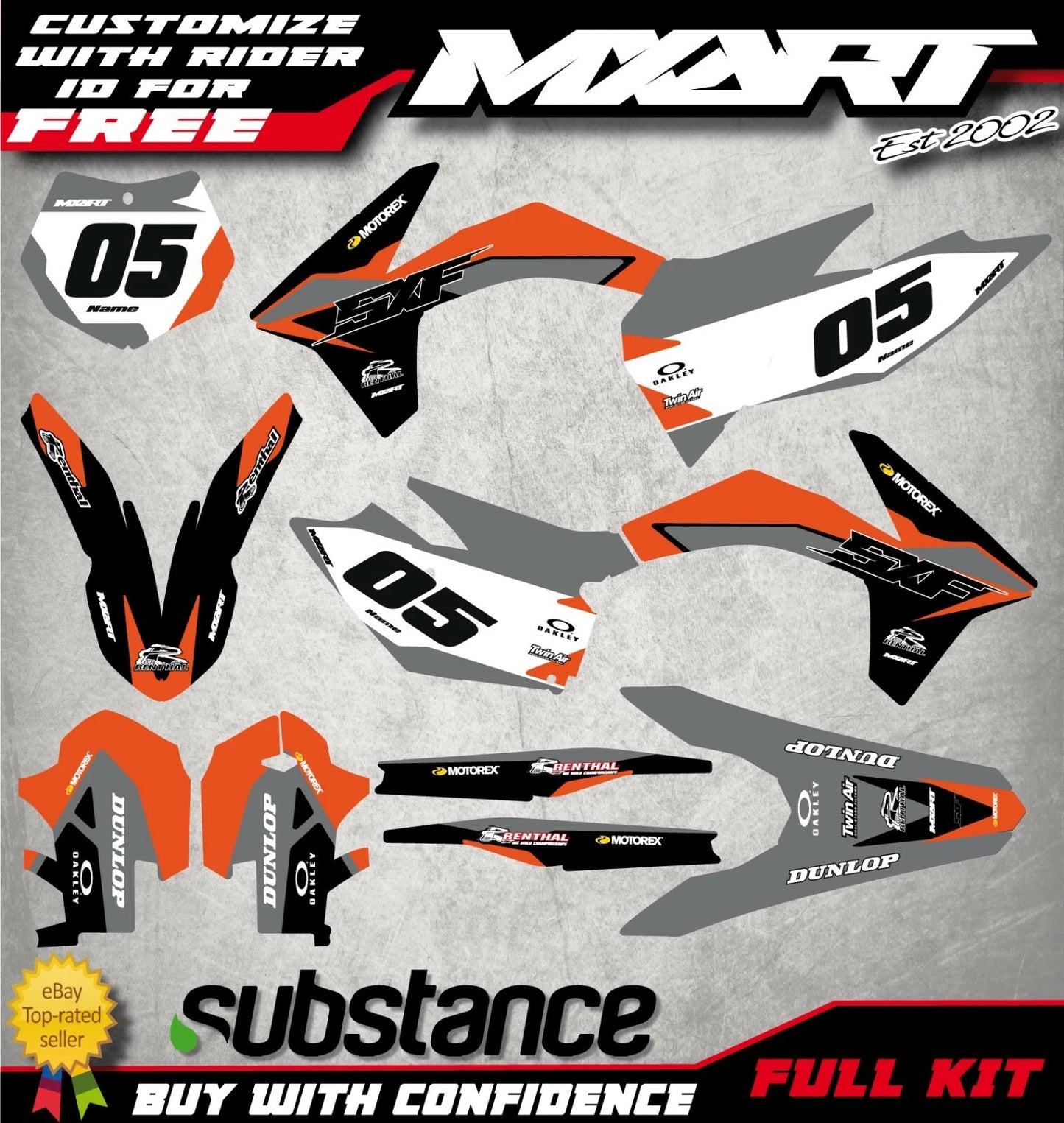 KTM 250 SXF Graphics Decal Kit Stickers 2011-2012