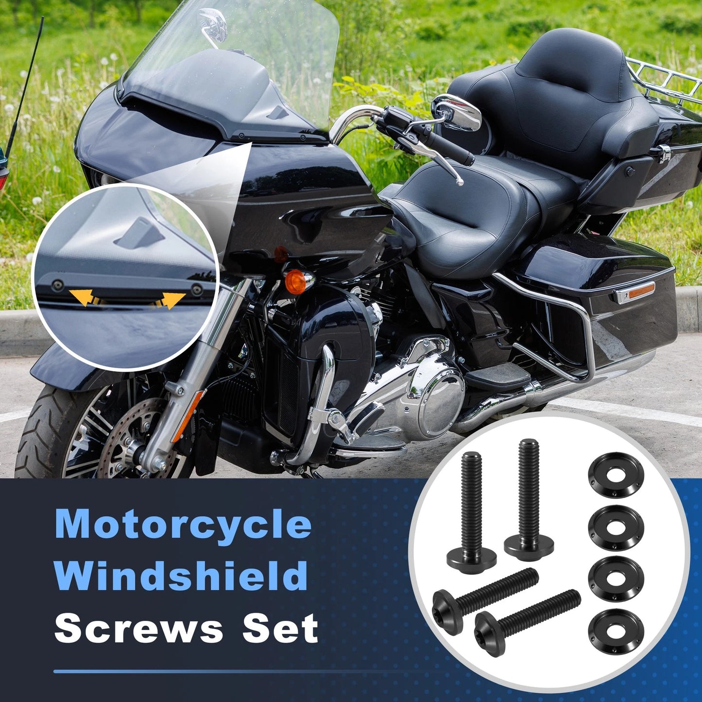 4x Windshield Screws for Harley Touring FLTRX Road Glide (2015–2023)