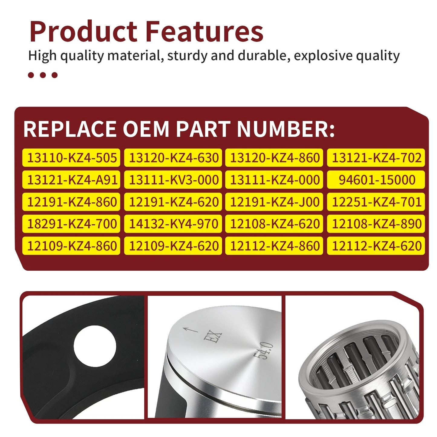54mm Piston & Gasket for Honda CR125R Top End Rebuild Kit (1992–1999)