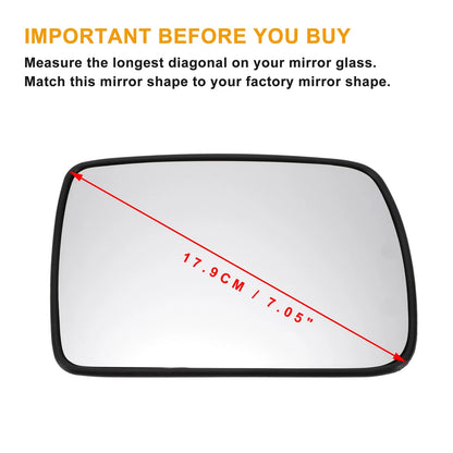 Right Side White Mirror Glass w/ Back for KIA Picanto (2004-2007)