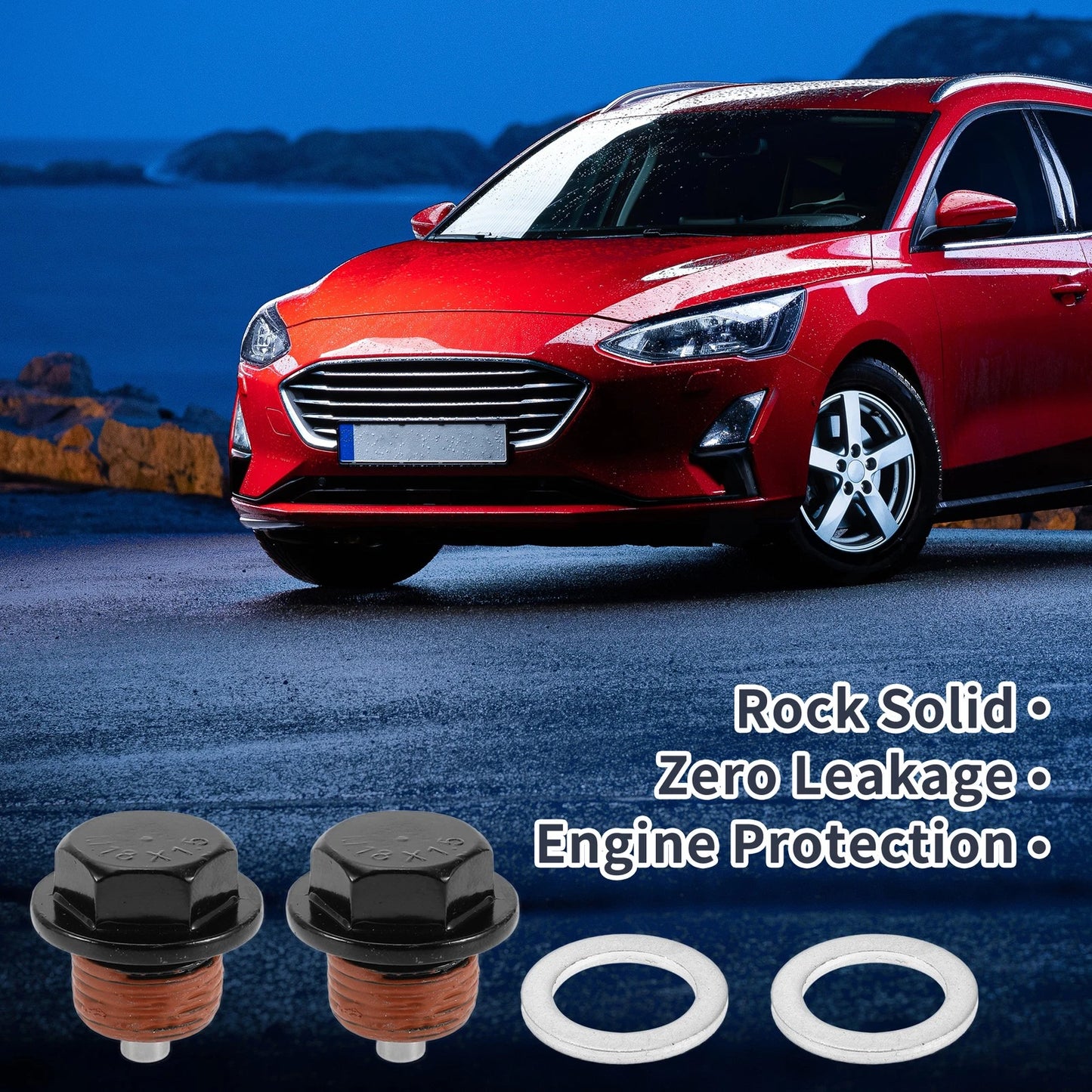 2 x M18x1.5 Aluminum Oil Drain Plug W/ Gasket for Car/Motorcycle