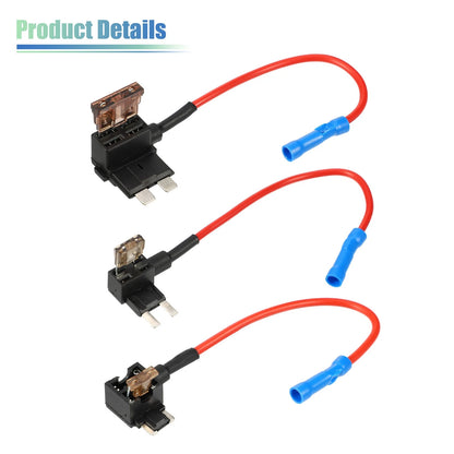 3 x Car Fuse Tap with 3 x 7.5A Mini Fuses for Various Makes & Models