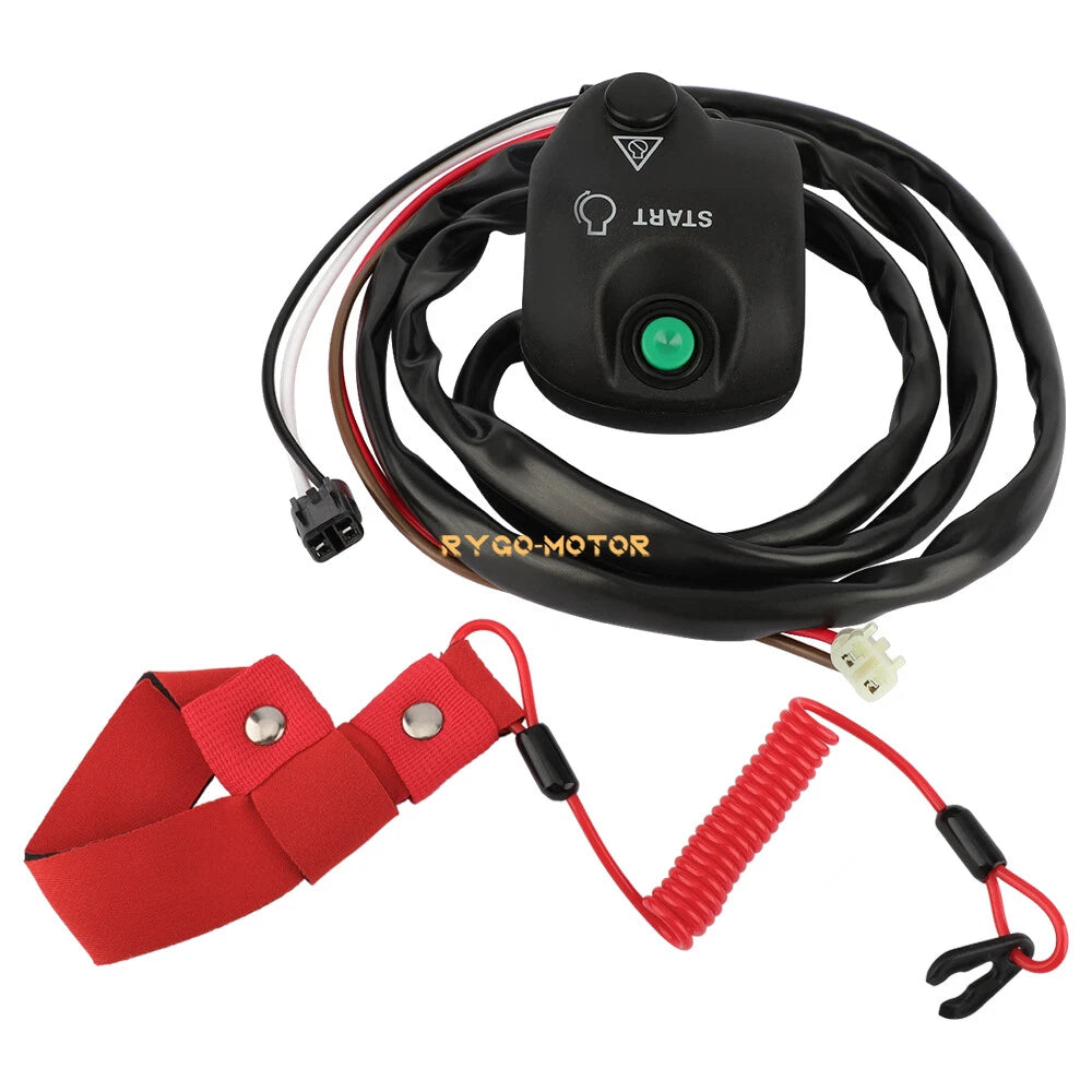 Handlebar Start Stop Switch w/ Lanyard for Yamaha WaveRunner GP760 GP800 GP1200
