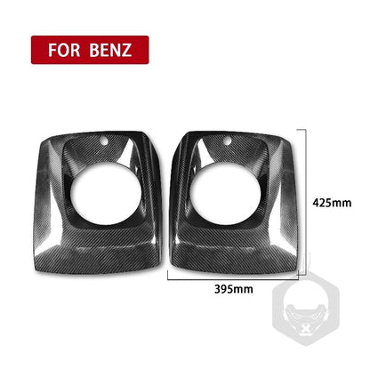 Real Dry Carbon Fiber Headlight Cover Trim for Benz G500 G63 W464 2019-2023