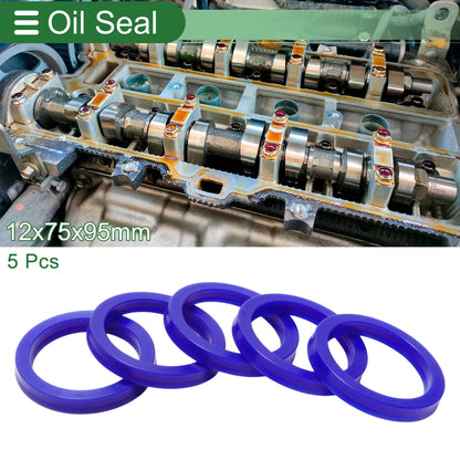 Oil Seal / 75x95x12mm / TPU Rotary Shaft Seal High Pressure Blue 5 Pcs for Make