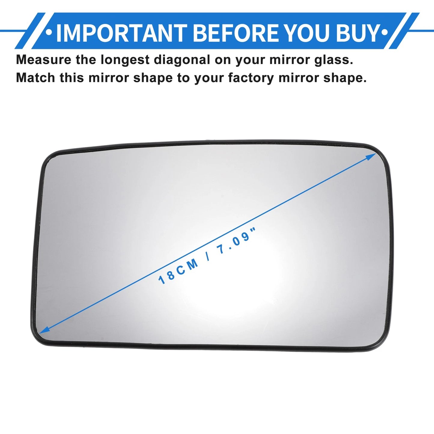 Left Driver Side Lower Mirror Glass for Ford F250 (2005-2023)