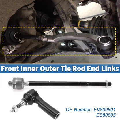 4pcs Front Inner Outer Tie Rod Ends for Ford Mustang (2005-2014)
