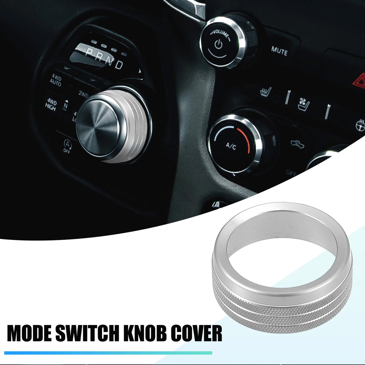 Gear Shift Knob Cover for Dodge RAM 1500 2500 3500 (2018-2020) Silver Tone
