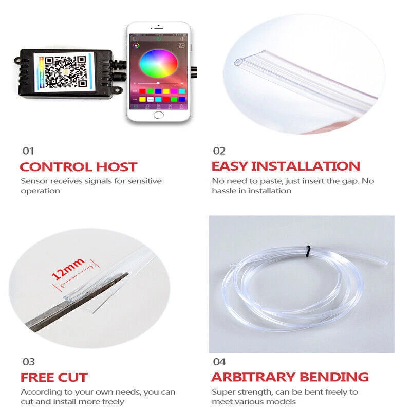 RGB LED Fiber Optic Interior Lamp Strips