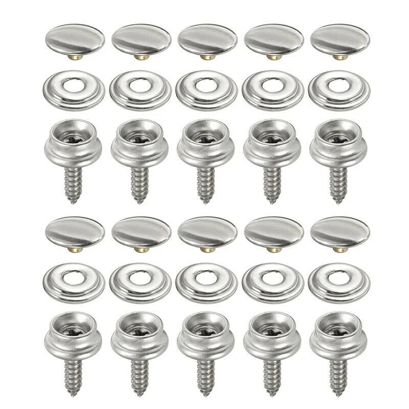 30pcs Screw Kit Snap Fastener Stainless Steel