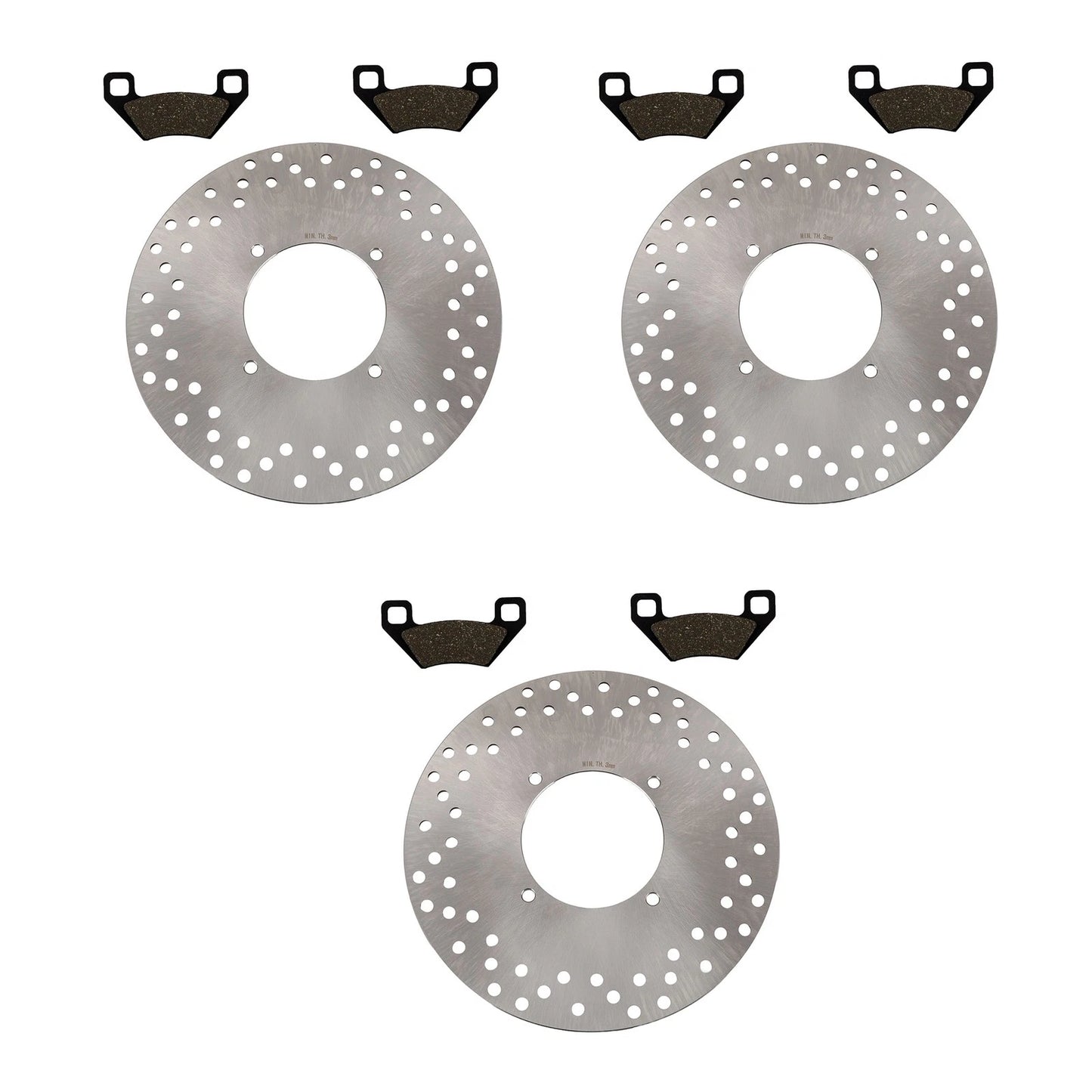 Front & Rear Brake Rotors & Pads for Arctic Cat 1000 MudPro 4x4 (2010–2017)