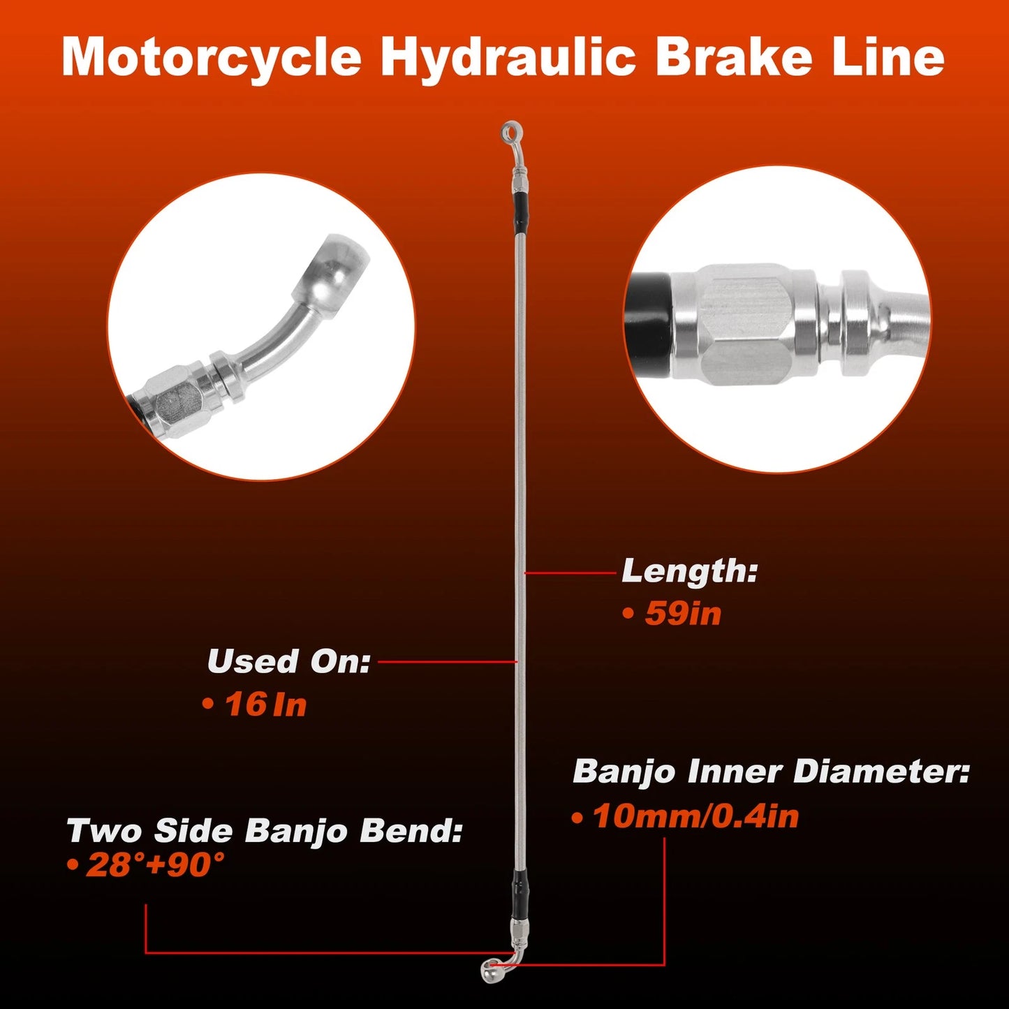 59" / Hydraulic Front Brake Line for Harley Davidson Touring (1997–2013)