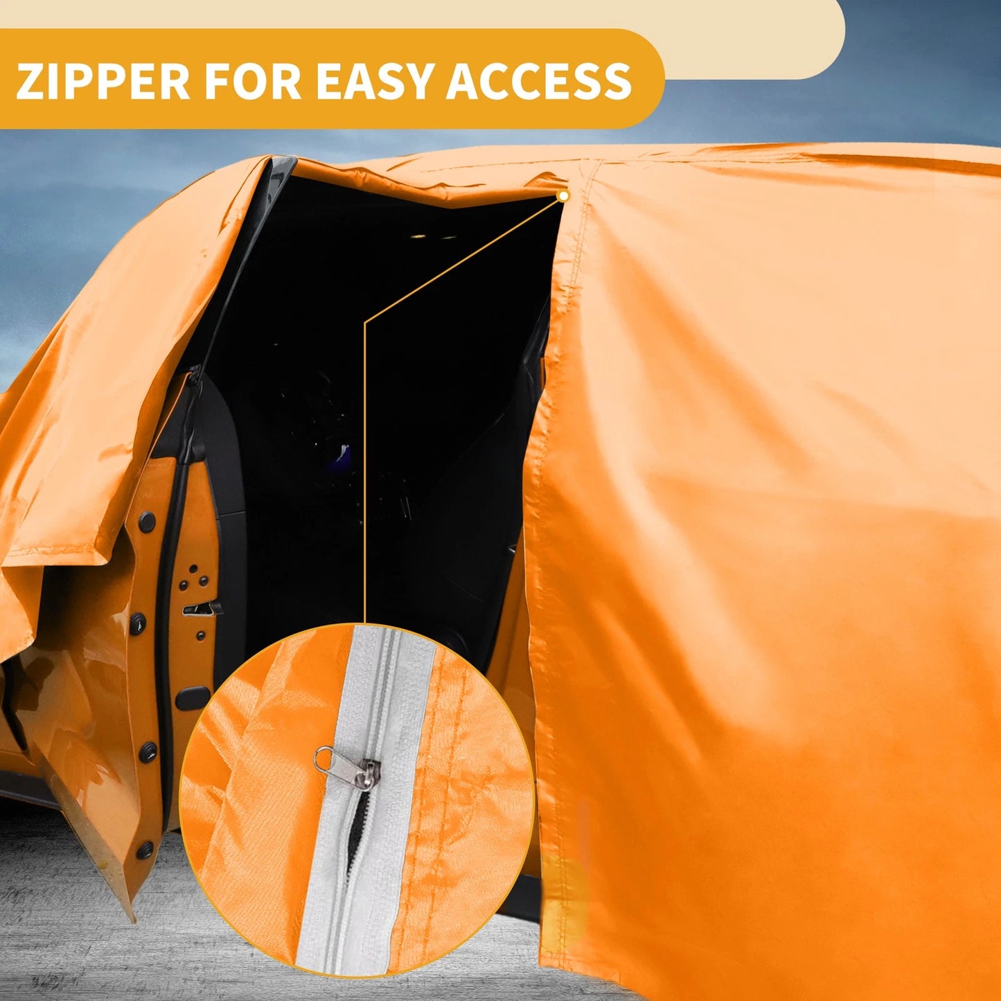 Waterproof All Weather Car Cover for Ford Ranger - Orange Cotton with Zipper