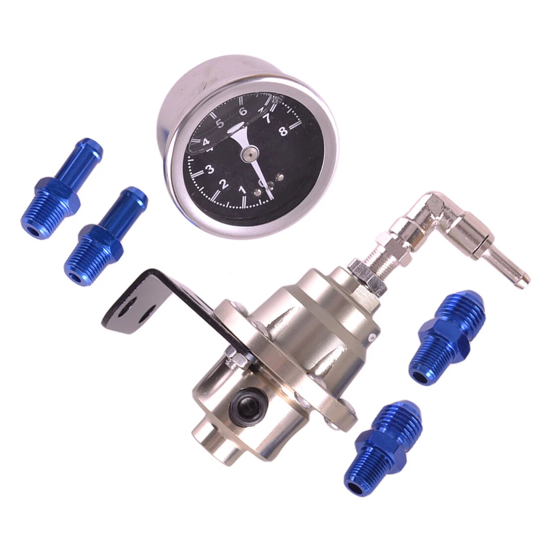Adjustable Fuel Pressure Regulator & Gauge Kit for Universal Alloy