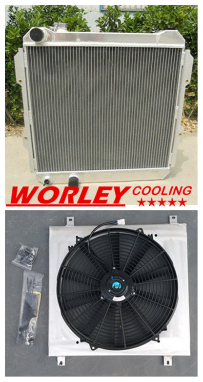 Aluminum Radiator & Shroud + Fan for HILUX LN85 LN60 LN61 LN65 (1984-1991)