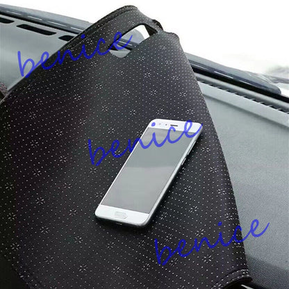 Black Leather Dashboard Cover Dash Protector Pad Mat for Volvo XC60 (2018–2023)