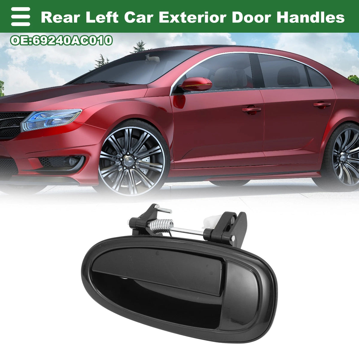 Rear Left Exterior Door Handle for Toyota Avalon (1995-1999) Black